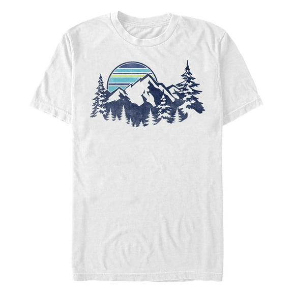 Men's Lost Gods Blue Mountain Range Scene  Graphic T-Shirt