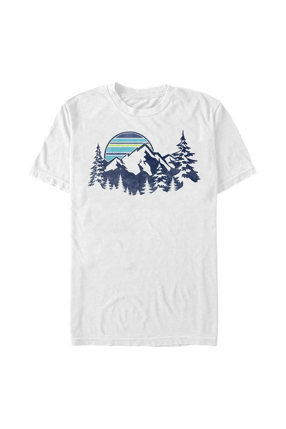 Men's Lost Gods Blue Mountain Range Scene Graphic T-Shirt