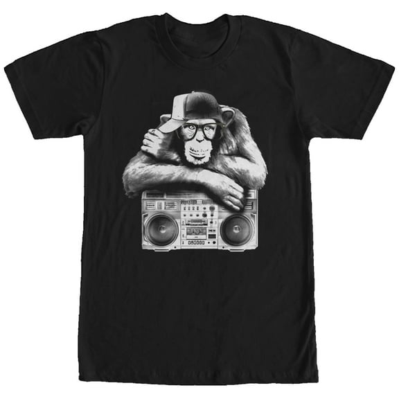 Men's Lost Gods Boombox Chimp  Graphic Tee Black Small