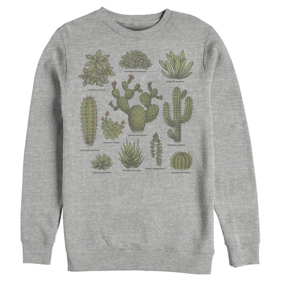 Men's Lost Gods Botanical Cacti Sweatshirt Athletic Heather Medium