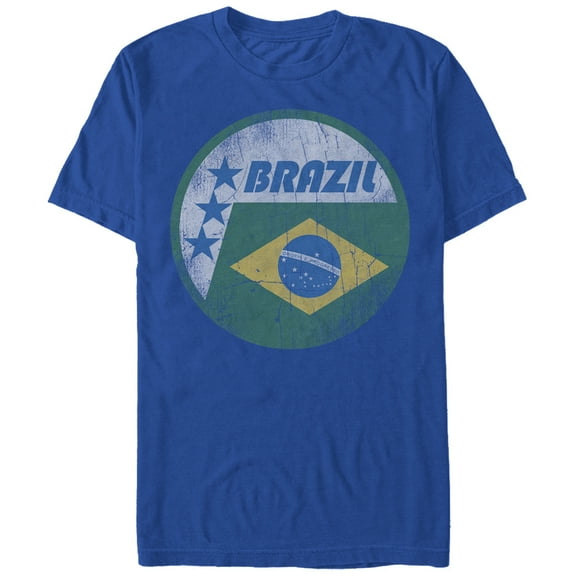 Men's Lost Gods Brazil Flag Circle  Graphic Tee Royal Blue X Large