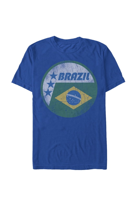 Men's Lost Gods Brazil Flag Circle  Graphic Tee Royal Blue X Large