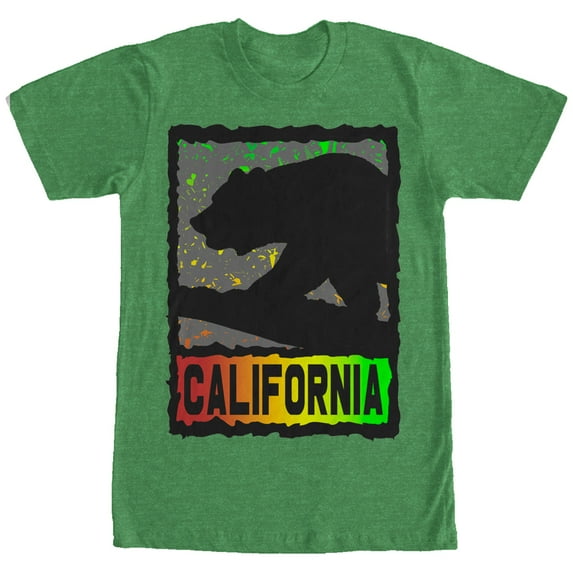 Men's Lost Gods California Bear Box Graphic Tee Kelly Heather Large