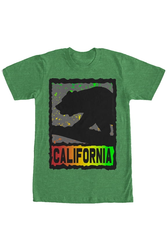 Men's Lost Gods California Bear Box Graphic Tee Kelly Heather Medium
