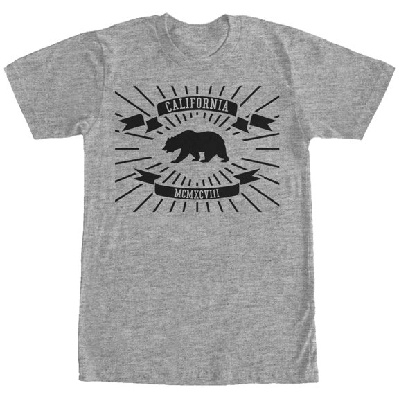 Men's Lost Gods California Flag Roman Numerals Graphic Tee Athletic Heather 2X Large