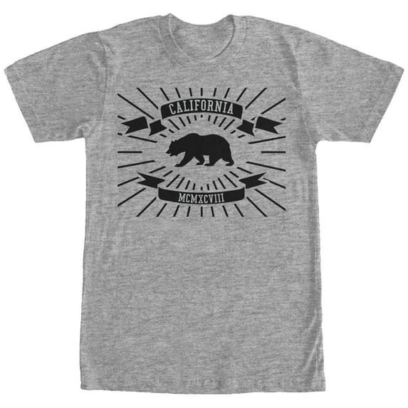 Men's Lost Gods California Flag Roman Numerals Graphic Tee Athletic Heather Small