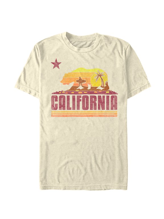 Men's Lost Gods California Flag Surf Graphic Tee Cream 2X Large