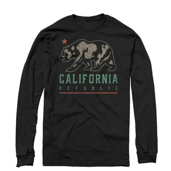 Men's Lost Gods California Republic Bear Shadow Long Sleeve Shirt Black Medium