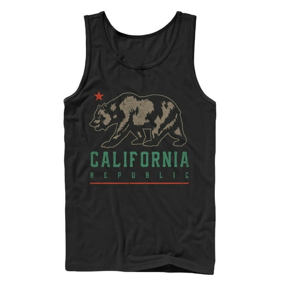 Men's Lost Gods California Republic Bear Shadow  Tank Top Black Medium