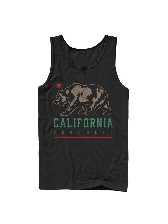 Men's Lost Gods California Republic Bear Shadow Tank Top Black X Large