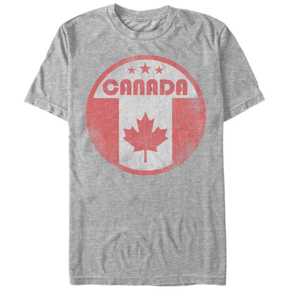 Men's Lost Gods Canada Flag Circle Graphic Tee Athletic Heather Large
