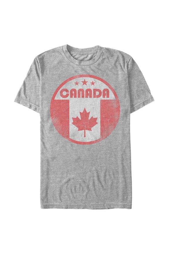 Men's Lost Gods Canada Flag Circle Graphic Tee Athletic Heather Large