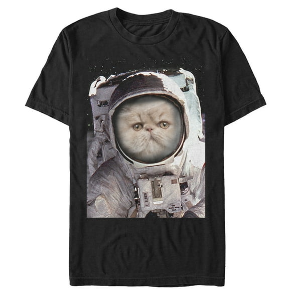 Men's Lost Gods Cat Astronaut Graphic Tee Black Large