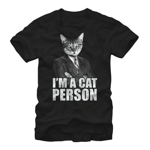 Men's Lost Gods Cat Person Graphic Tee Black Small