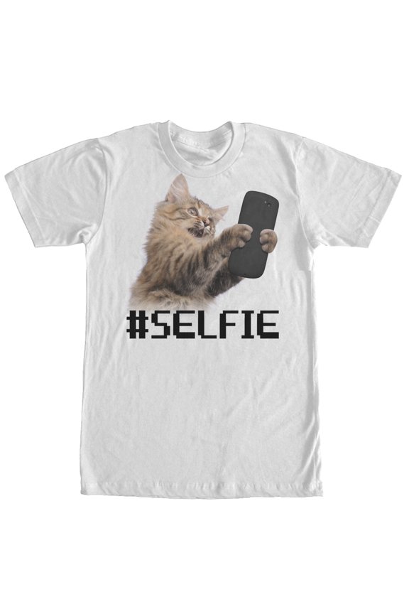 Men's Lost Gods Cat Selfie Graphic Tee White Large