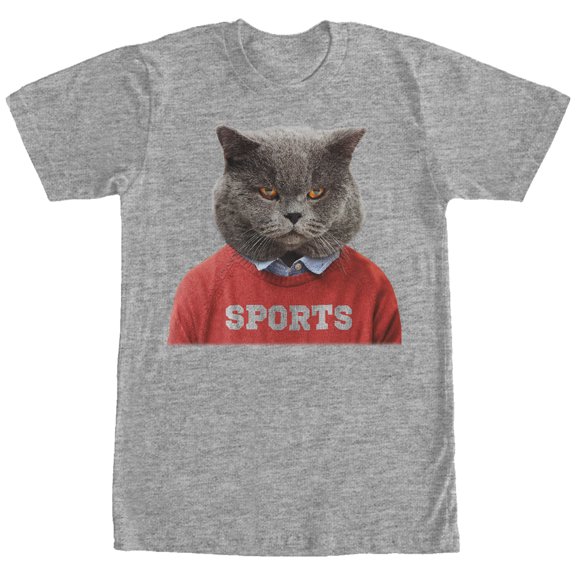 Men's Lost Gods Cat Sports Graphic Tee Athletic Heather Large