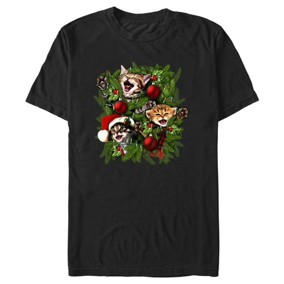 Men's Lost Gods Cats in the Tree  Graphic Tee Black 3X Large