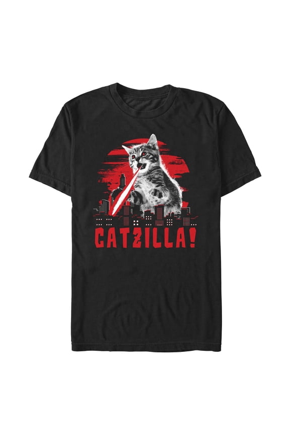 Men's Lost Gods Catzilla Meme Graphic T-Shirt