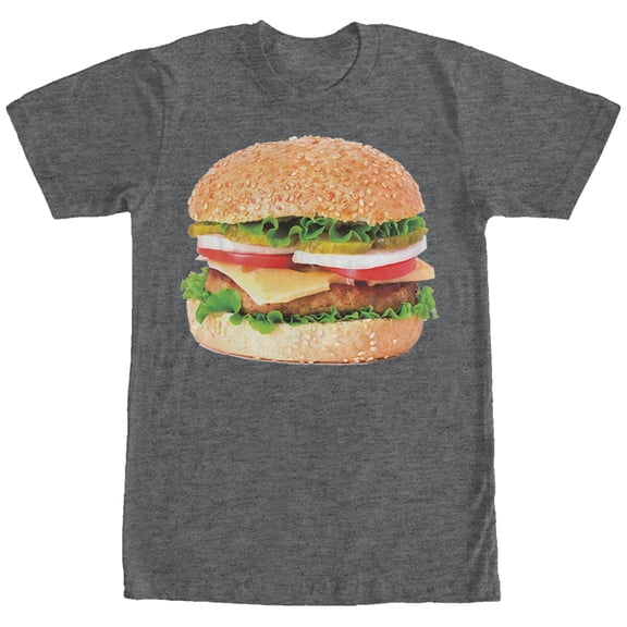 Men's Lost Gods Cheeseburger Love  Graphic Tee Charcoal Heather 3X Large