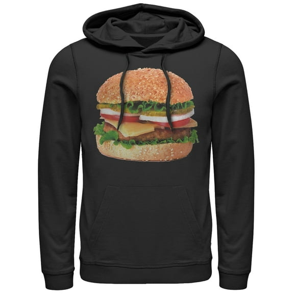 Men's Lost Gods Cheeseburger Love  Pull Over Hoodie Black 2X Large