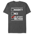 thumbnail image 1 of Men's Lost Gods Christmas Attempt List Graphic Tee Charcoal Heather X Large, 1 of 5
