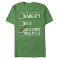 thumbnail image 1 of Men's Lost Gods Christmas Attempt List  Graphic Tee Kelly Heather Medium, 1 of 4