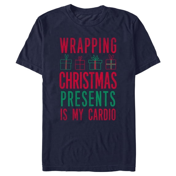 Men's Lost Gods Christmas Cardio Graphic Tee Navy Blue Large