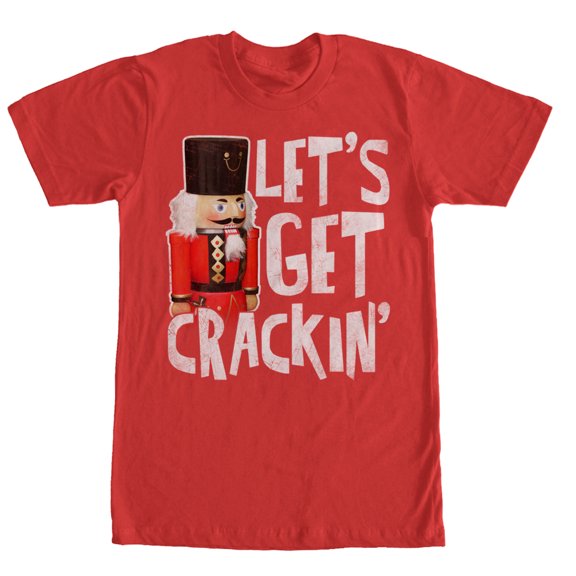 Men's Lost Gods Christmas Get Cracking Nutcracker Graphic Tee Red 2X Large