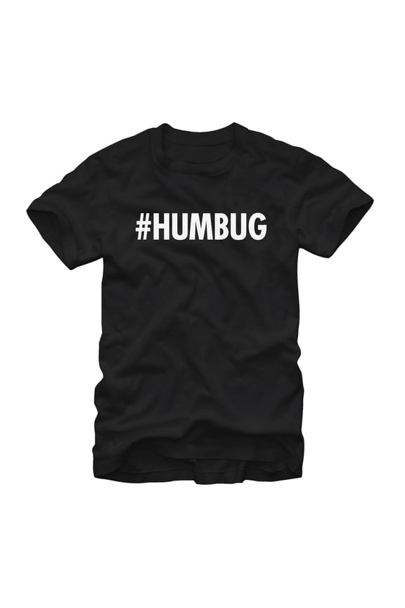 Men's Lost Gods Christmas Hashtag Humbug Graphic Tee Black X Large
