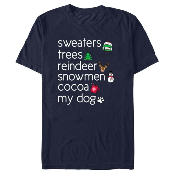 Men's Lost Gods Christmas Icon List  Graphic Tee Navy Blue Small