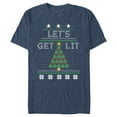 thumbnail image 1 of Men's Lost Gods Christmas Let's Get Lit Tree  Graphic Tee Navy Blue Heather 3X Large, 1 of 4