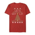 thumbnail image 1 of Men's Lost Gods Christmas Let's Get Lit Tree  Graphic Tee Red 3X Large, 1 of 4