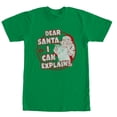 thumbnail image 1 of Men's Lost Gods Christmas Santa I Can Explain  Graphic Tee Kelly Green 2X Large, 1 of 4