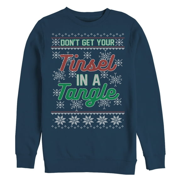 Men's Lost Gods Christmas Tinsel in a Tangle Sweatshirt Navy Blue X Large