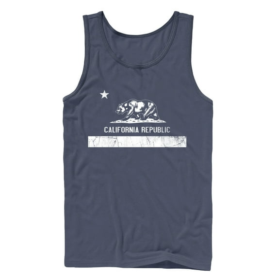 Men's Lost Gods Classic California Republic Bear Tank Top Navy Blue Large