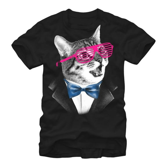 Men's Lost Gods Cool Prom Cat Graphic Tee Black Large