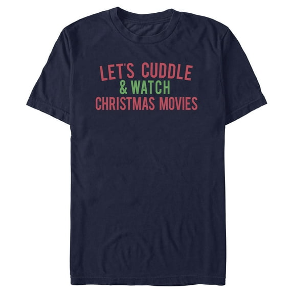 Men's Lost Gods Cuddles & Christmas Movies Graphic Tee Navy Blue X Large