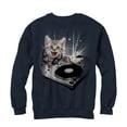 thumbnail image 1 of Men's Lost Gods DJ Space Kitten  Sweatshirt Navy Blue Small, 1 of 3