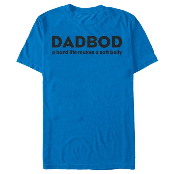 Men's Lost Gods Dad Bod Hard Life Soft Belly Graphic Tee Royal Blue Small