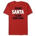 thumbnail image 1 of Men's Lost Gods Dear Santa I Can Explain  Graphic Tee Red 3X Large, 1 of 5