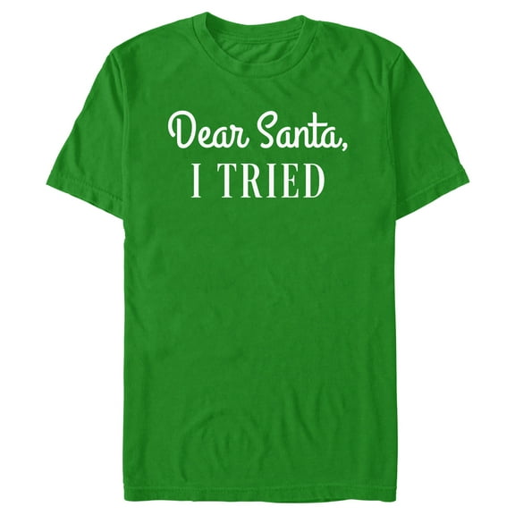 Men's Lost Gods Dear Santa, I Tried  Graphic Tee Kelly Green Large