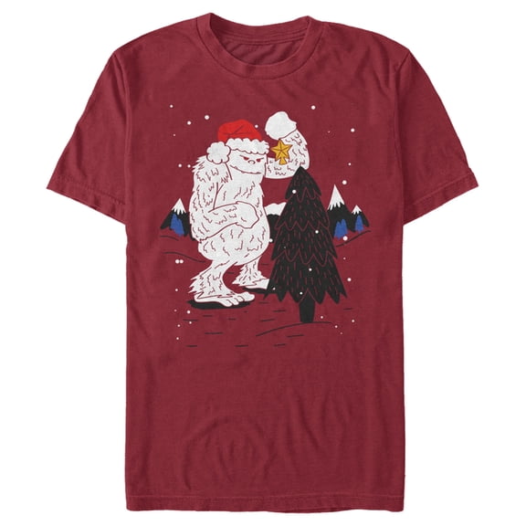Men's Lost Gods Decorating wth Yeti  Graphic Tee Cardinal Large