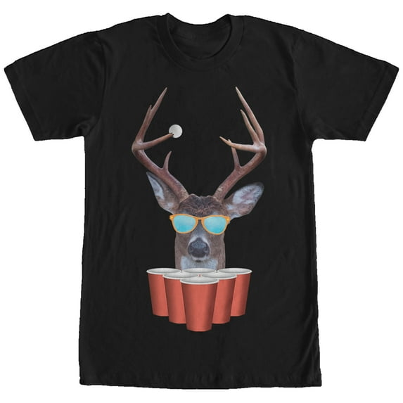 Men's Lost Gods Deer Pong Graphic Tee Black Medium