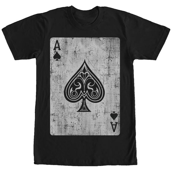 Men's Lost Gods Distressed Ace of Spades Graphic Tee Black 2X Large