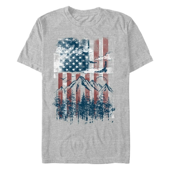 Men's Lost Gods Distressed American Mountain  Graphic T-Shirt