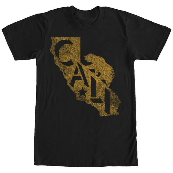Men's Lost Gods Distressed Cali State Bear  Graphic Tee Black Medium