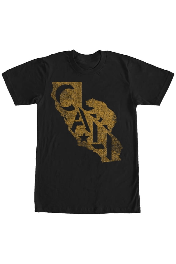 Men's Lost Gods Distressed Cali State Bear Graphic Tee Black Medium