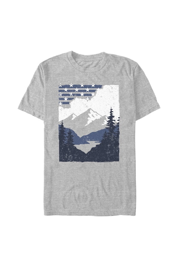 Men's Lost Gods Distressed Mountain Cloud Graphic T-Shirt