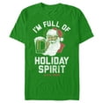 thumbnail image 1 of Men's Lost Gods Distressed Santa Beer  Graphic Tee Kelly Green 3X Large, 1 of 5