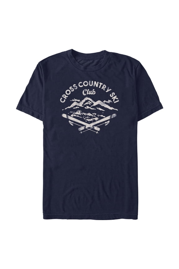 Men's Lost Gods Distressed Ski Club  Graphic Tee Navy Blue Small